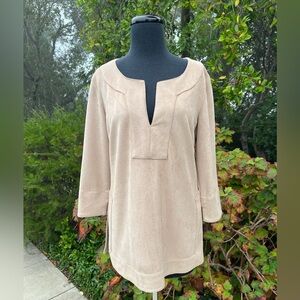 Gretchen Scott faux suede tunic top - size S